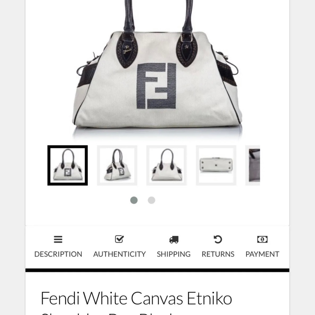 Fendi Canvas & Leather Etniko Shoulder Bag